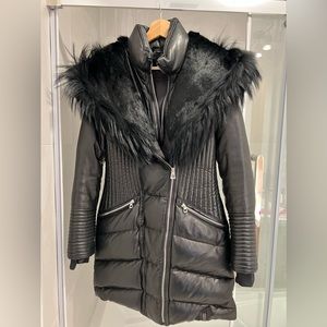 Full leather & full fur hood Rudsak jacket - medium